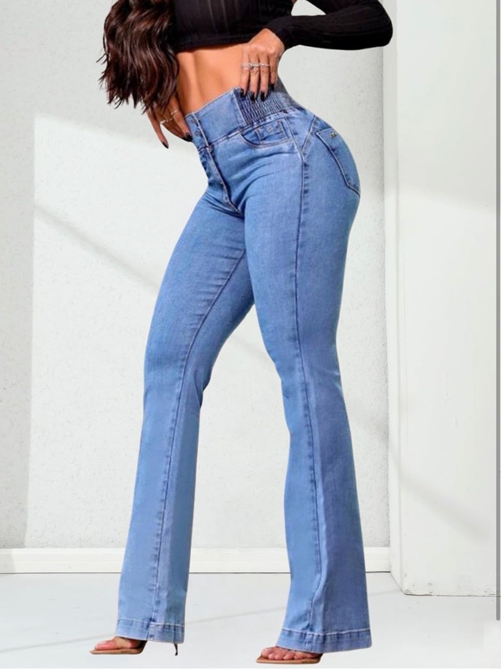 ECHOINE High-Waist Tummy Control Bootcut Button fly Butt lifting XL Jeans NWT - Picture 3 of 14